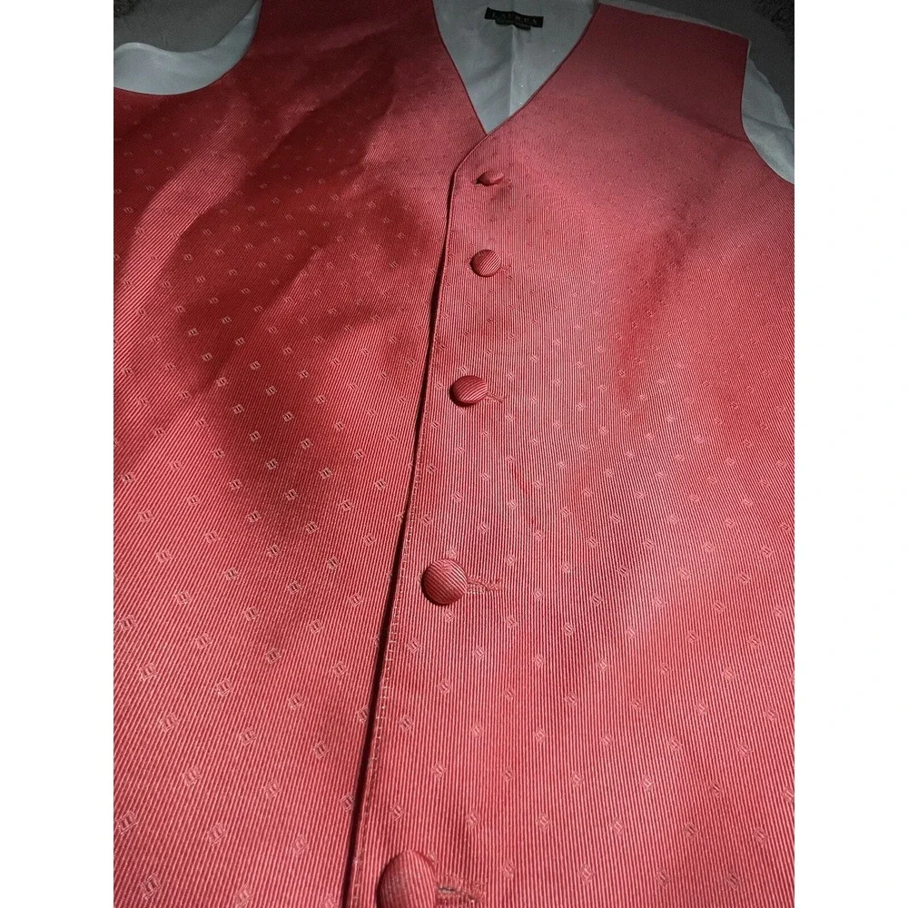 Vintage Polo Ralph Lauren‎ Lapel Vest Mens XL Coral White Button